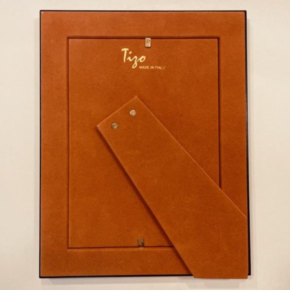 Tizo Made in Italy Composition Tortoise Picture Frame Stamp Gilt Embossed Verso - Picture 7 of 9